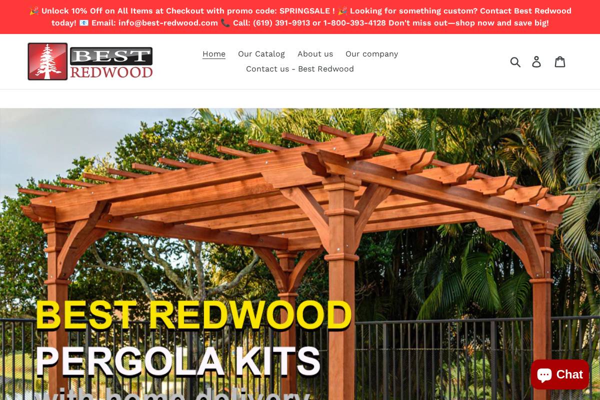best-redwood.com homepage screenshot