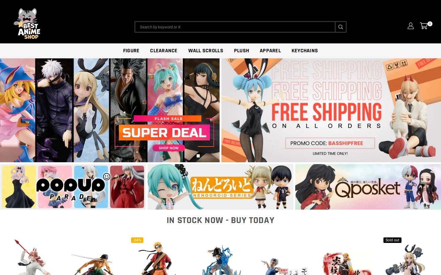 bestanimeshop.com homepage screenshot