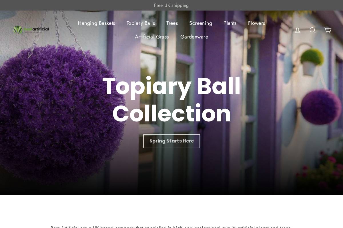 Bestartificial homepage screenshot