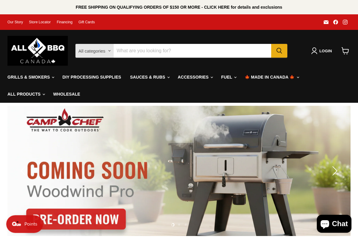 All BBQ Canada homepage screenshot