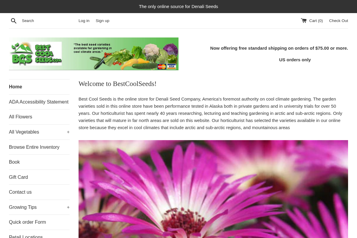 bestcoolseeds.com homepage screenshot