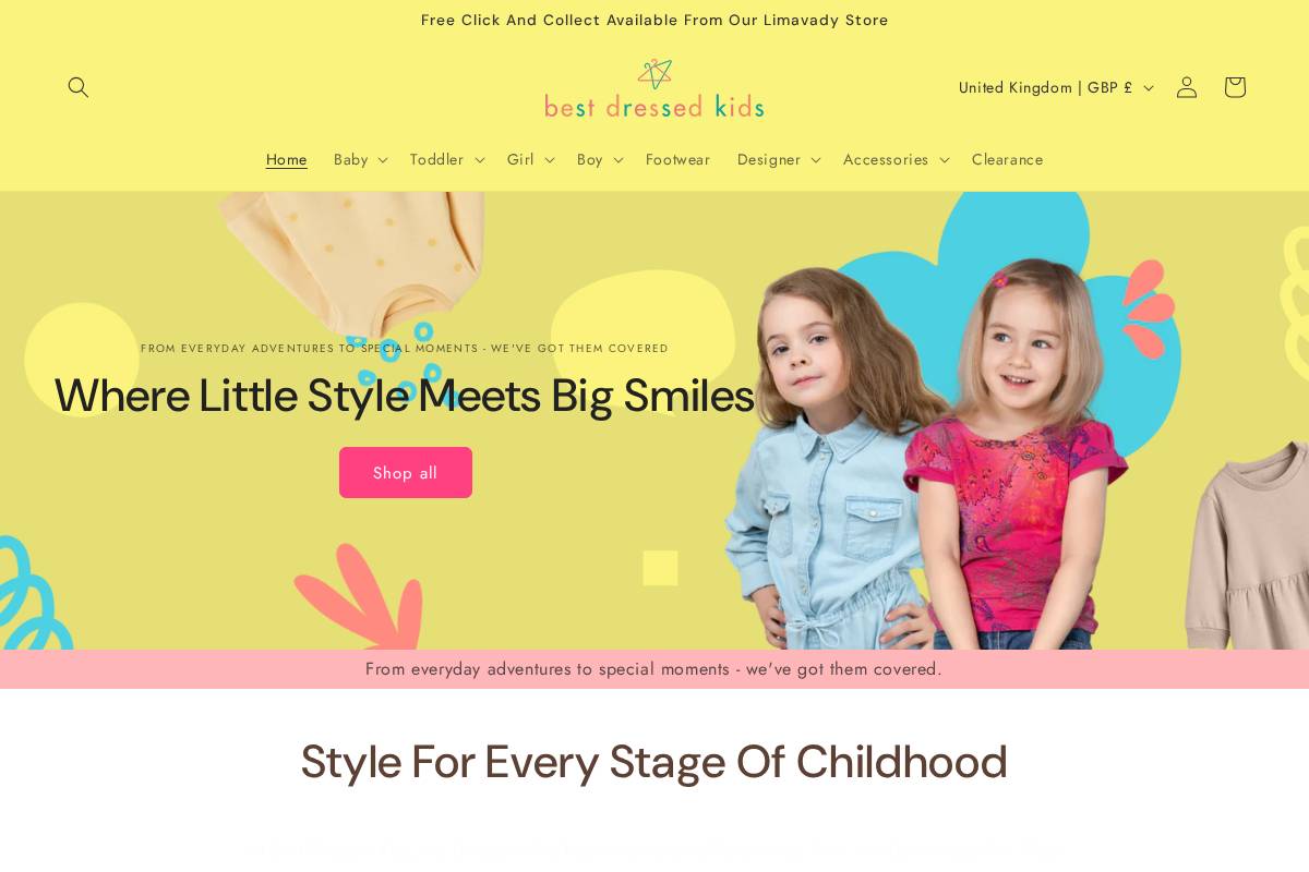 bestdressedkidslimavady.com homepage screenshot