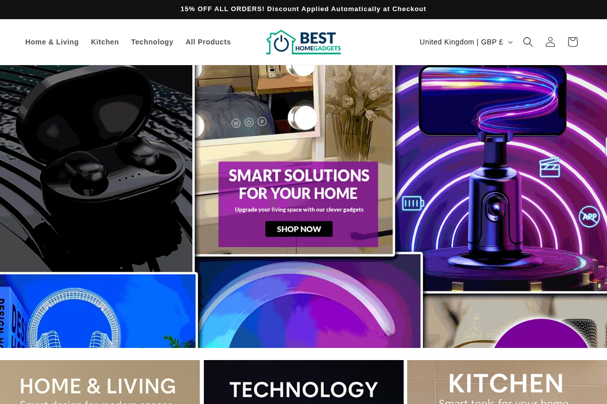 Best Home Gadgets homepage screenshot