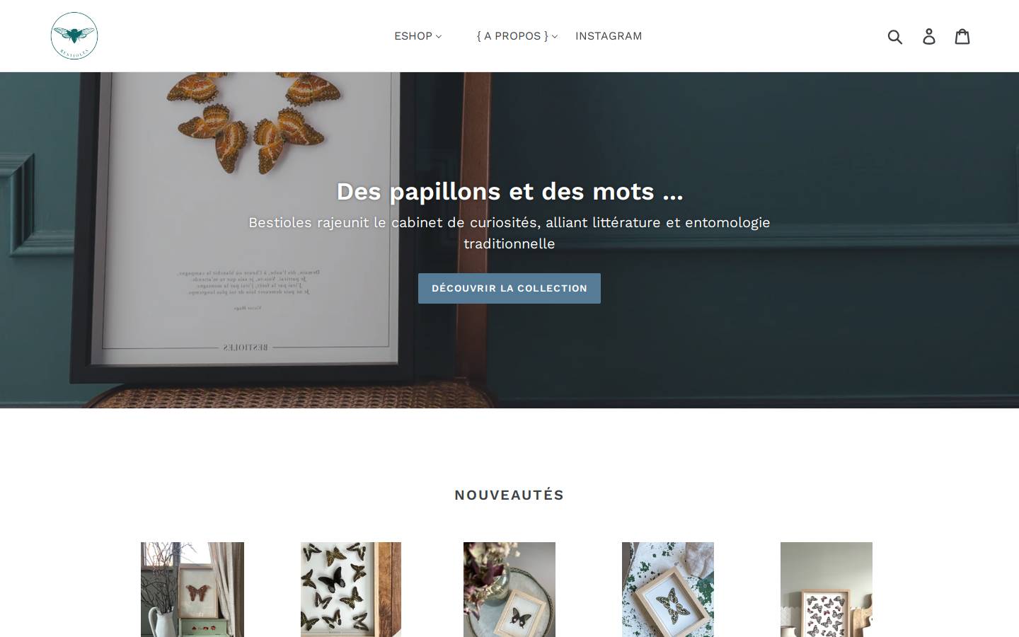 bestioles-paris.com homepage screenshot