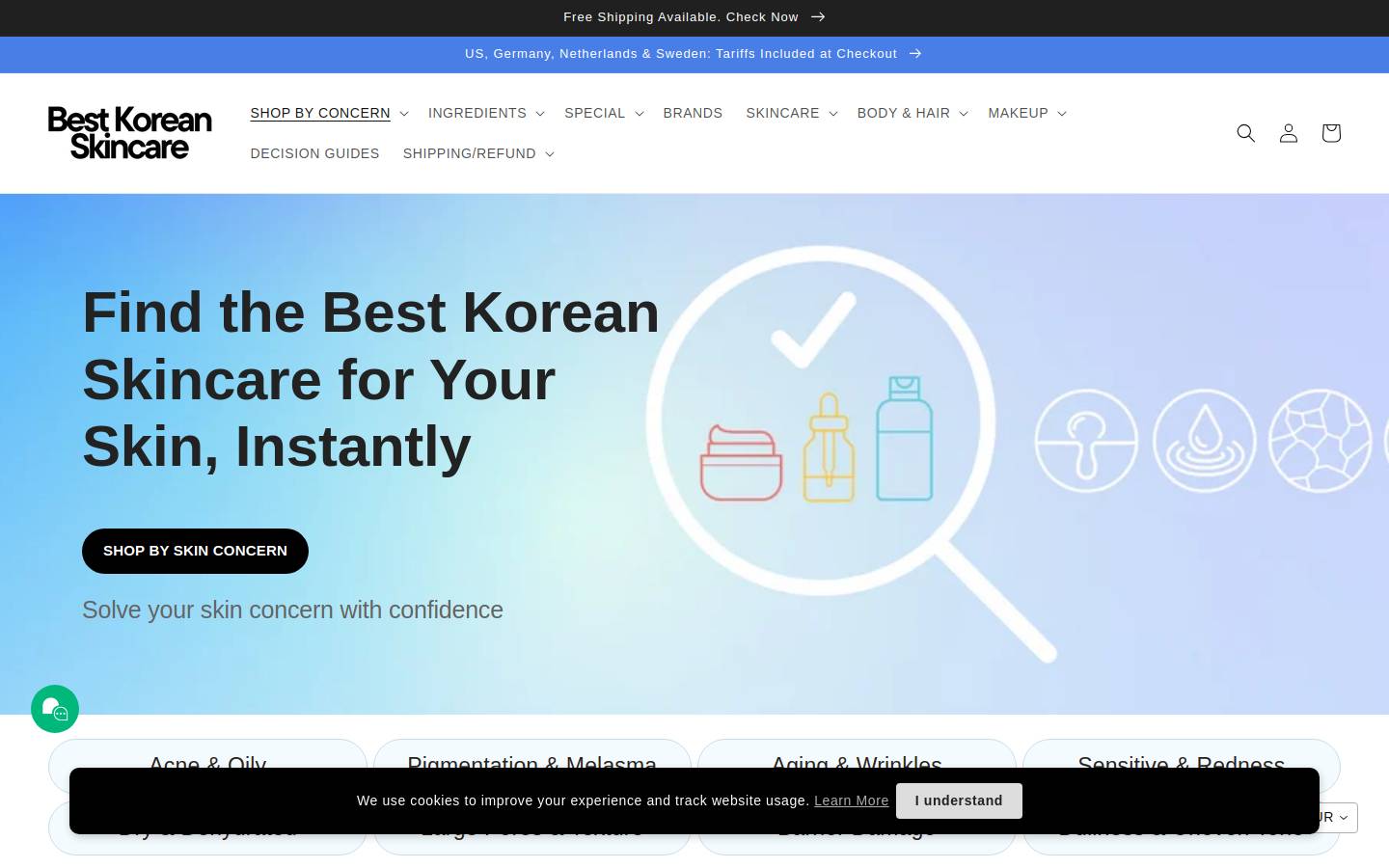bestkoreanskincare.kr homepage screenshot