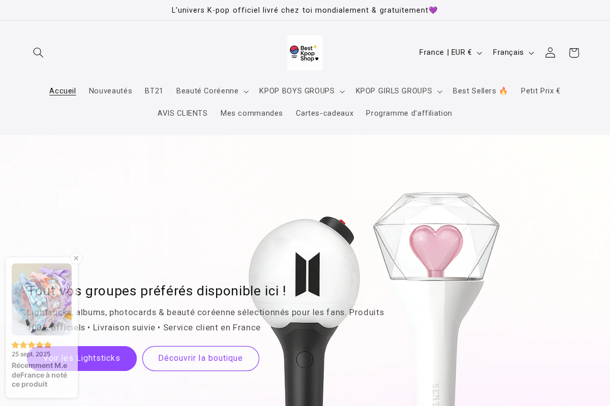 BestKpopShop homepage screenshot