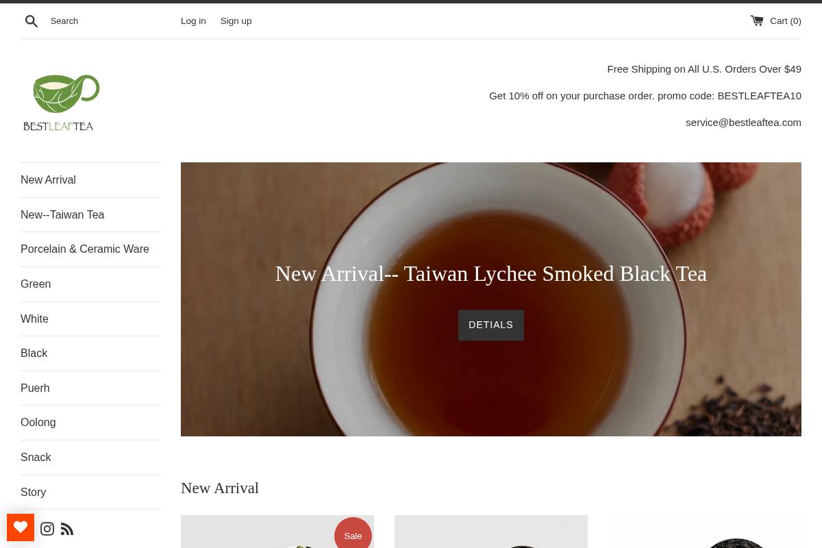 bestleaftea.com homepage screenshot