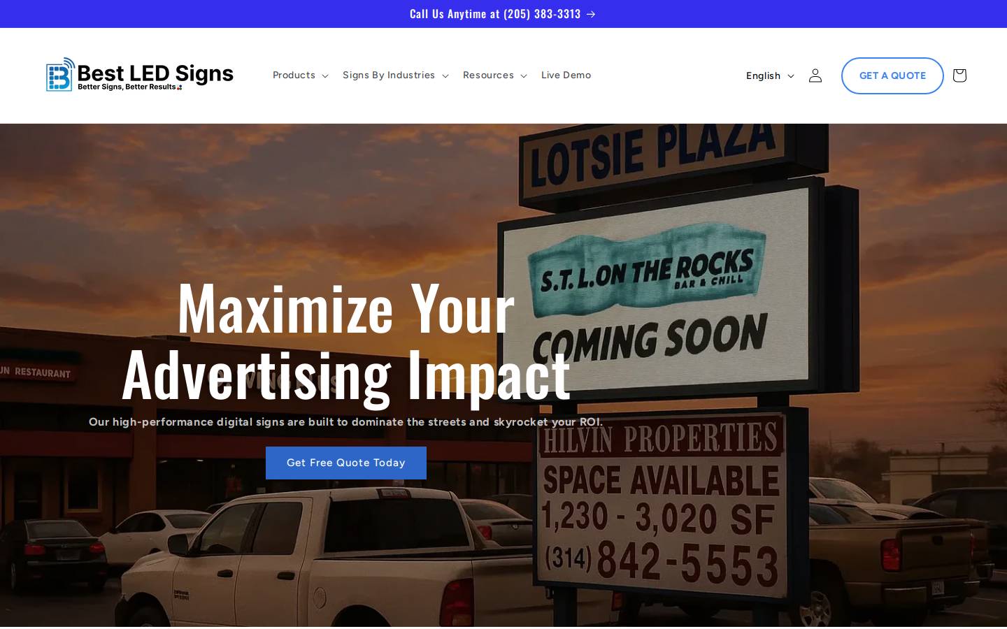 bestledsigns.com homepage screenshot