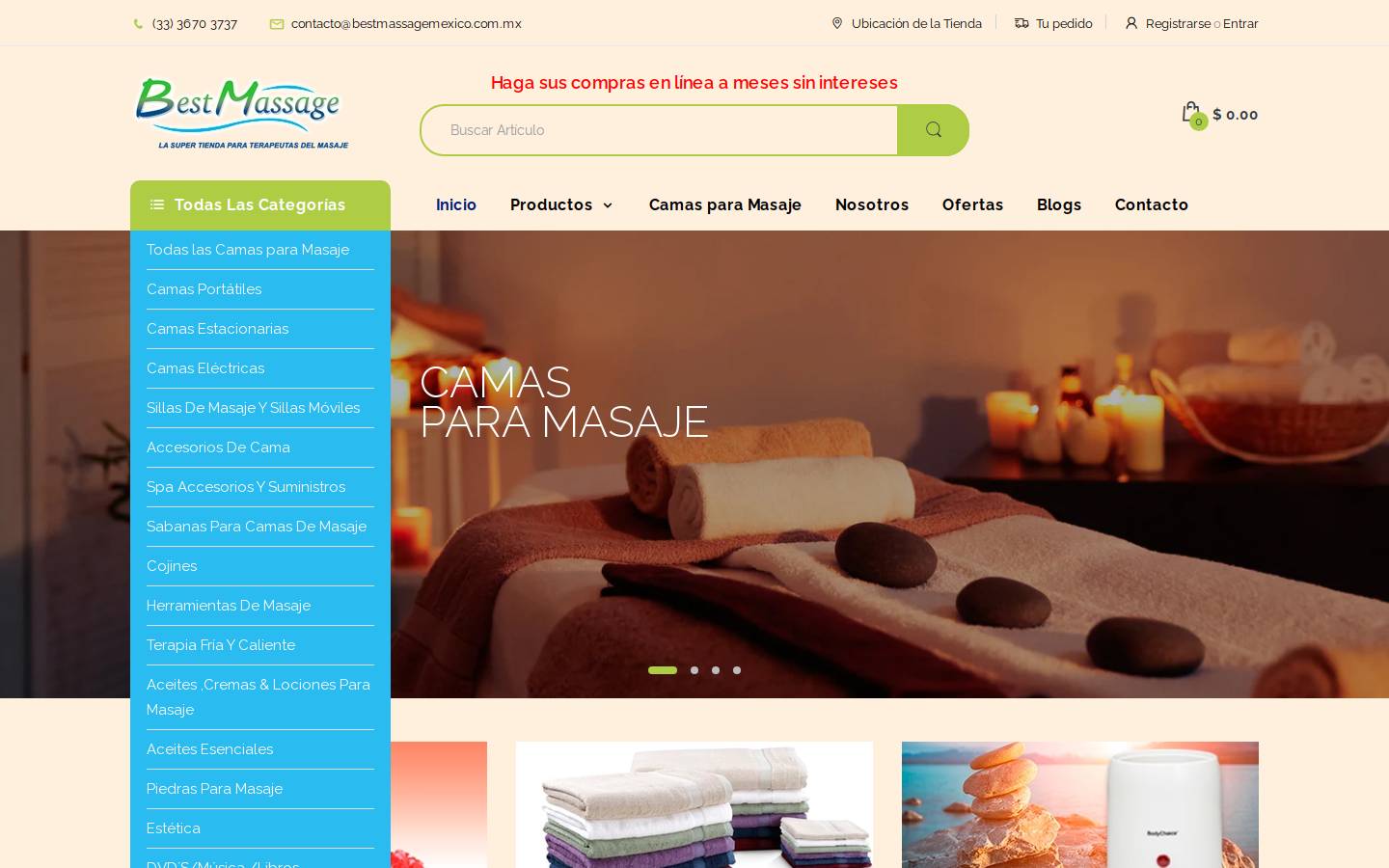 BestMassage homepage screenshot