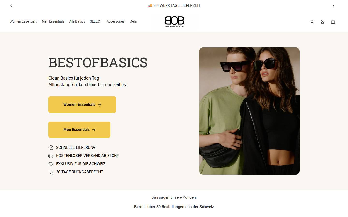 Bestofbasics homepage screenshot