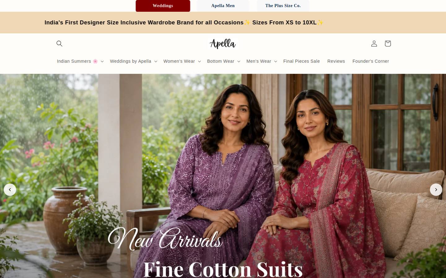 bestplussizestoreindia.com homepage screenshot