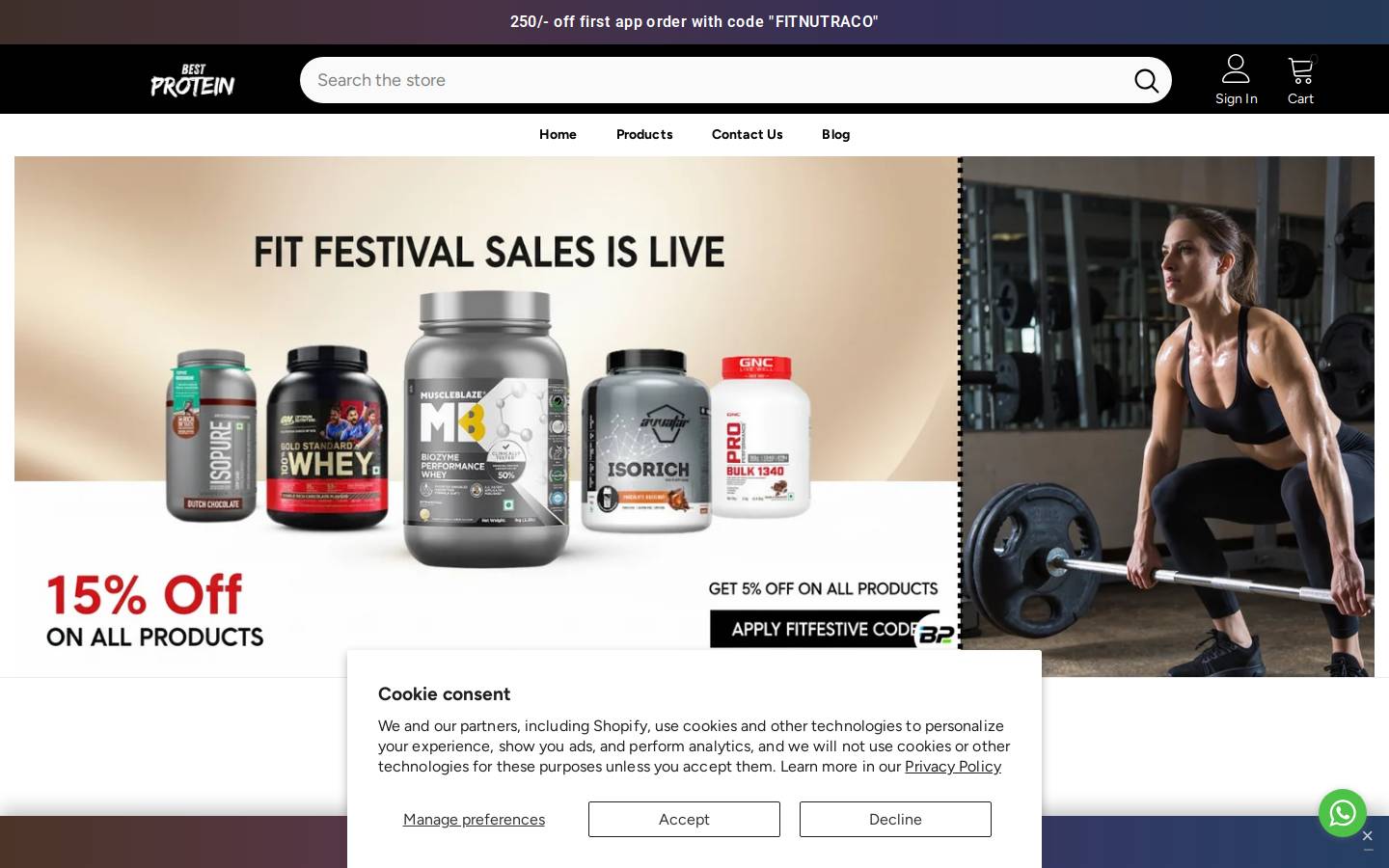 bestproteinpowder.in homepage screenshot