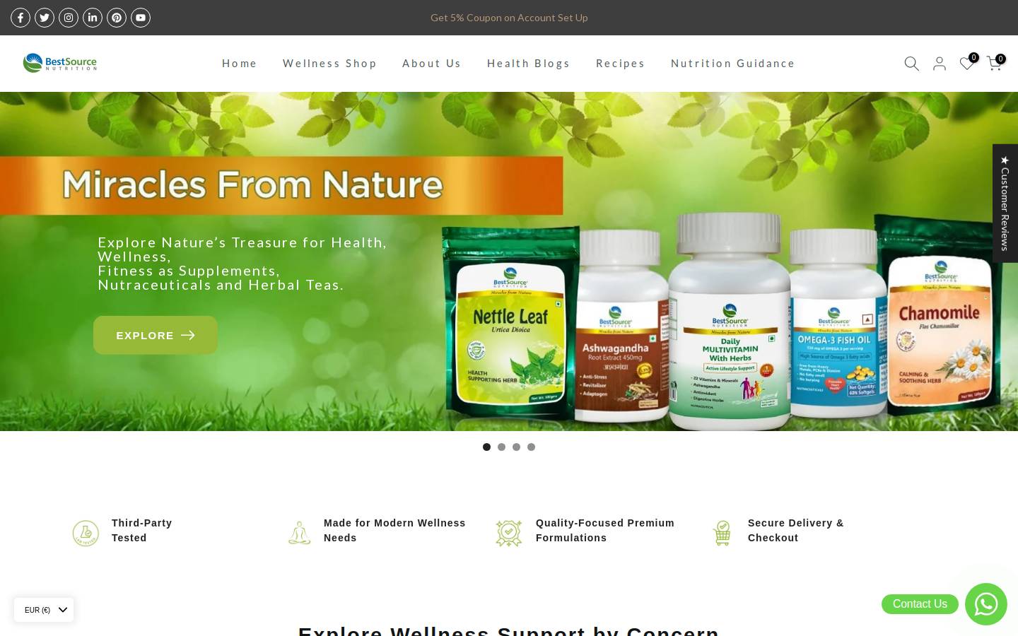 bestsourcenutrition.com homepage screenshot