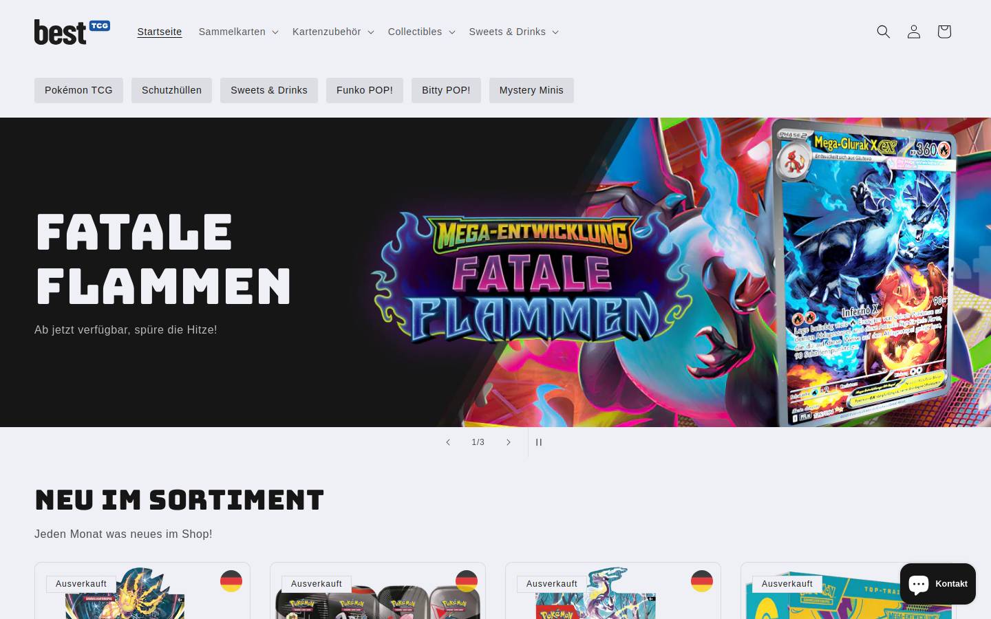 BestTCG homepage screenshot