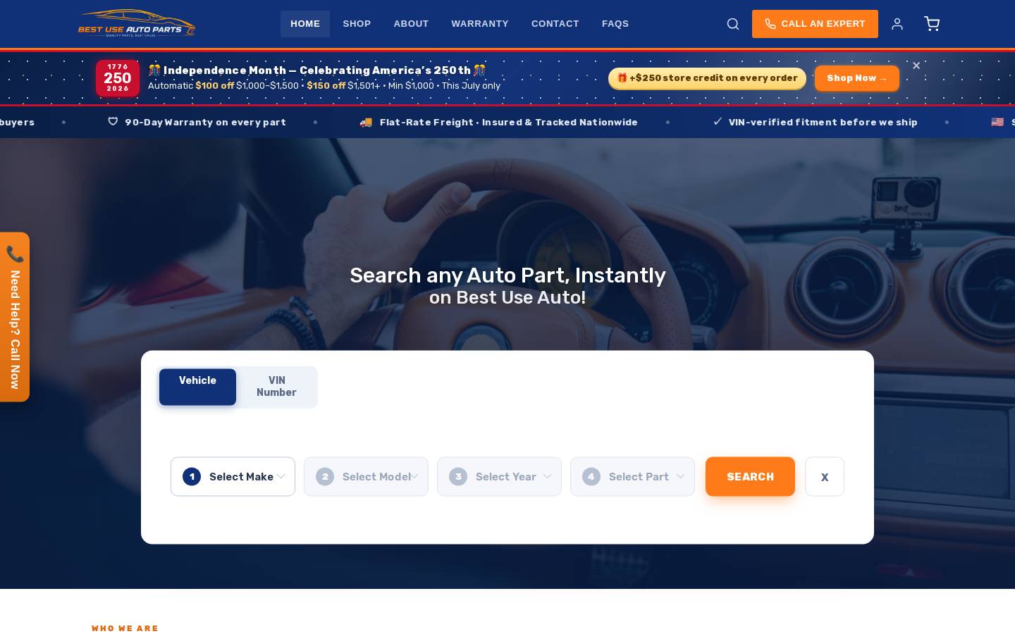 Best Use Auto Parts LLC homepage screenshot