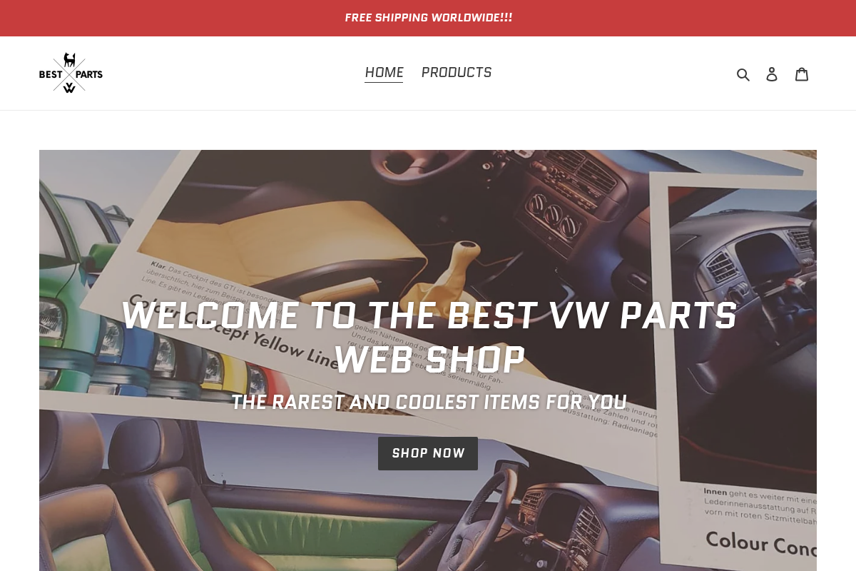 Best VW Parts homepage screenshot