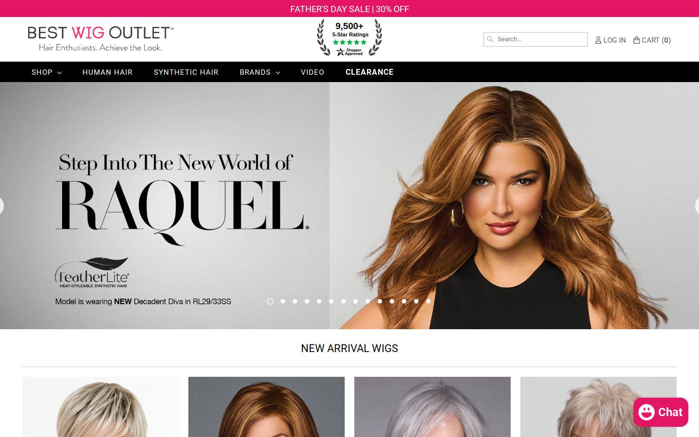 bestwigsoutlet.com homepage screenshot