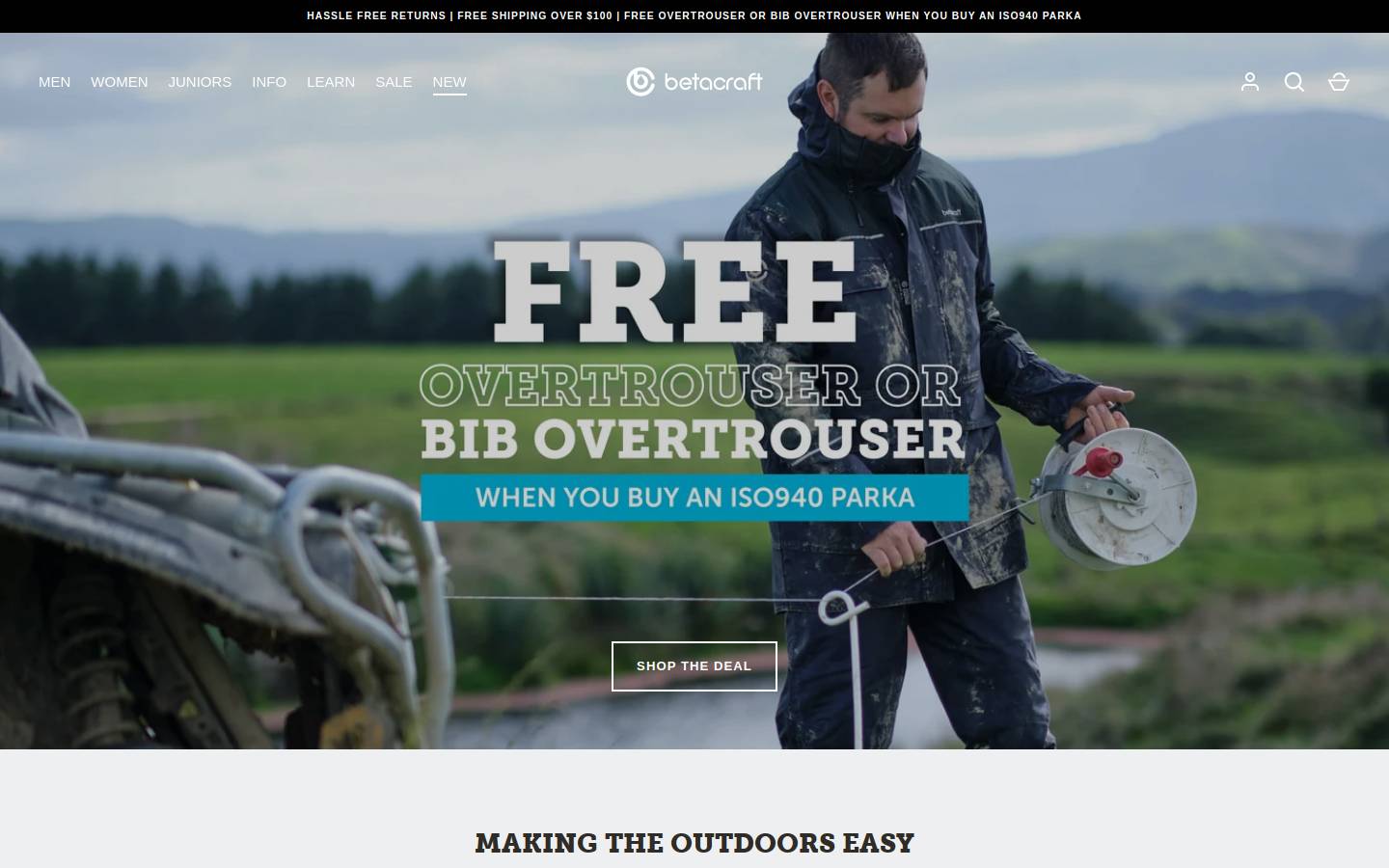 betacraftworkwear.com homepage screenshot
