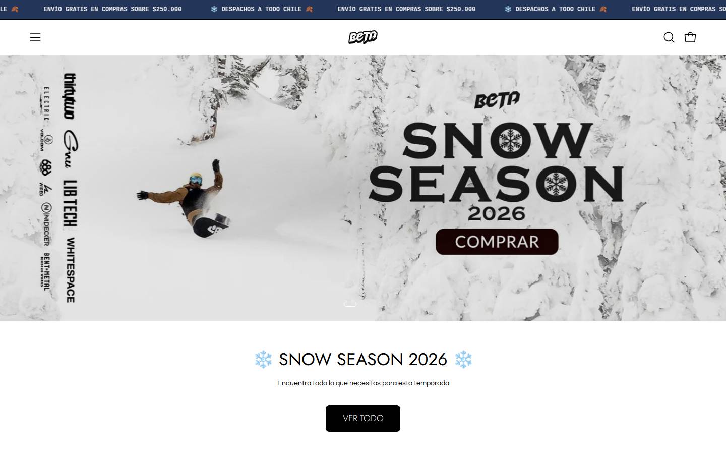betasnow.cl homepage screenshot