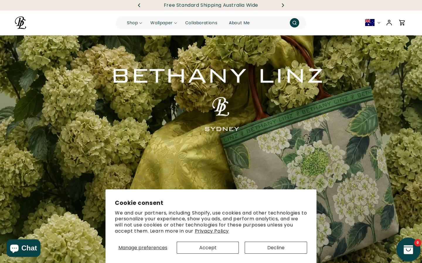 bethanylinz.com homepage screenshot