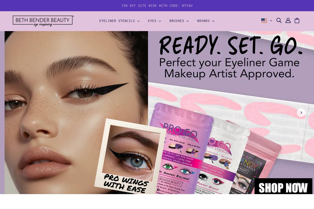 bethbenderbeauty.com homepage screenshot