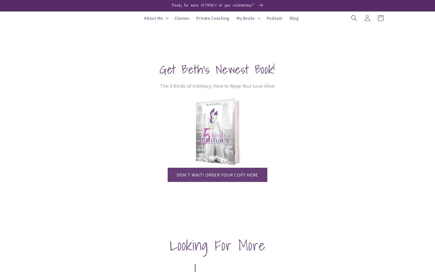 bethdarling.com homepage screenshot
