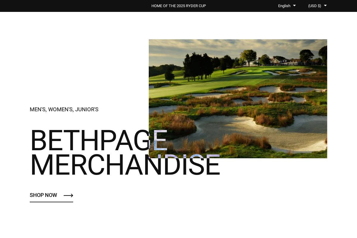 bethpageblackshop.com homepage screenshot