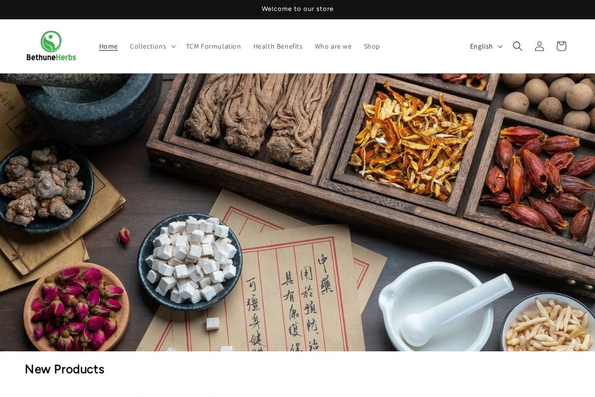 bethuneherbs.com homepage screenshot