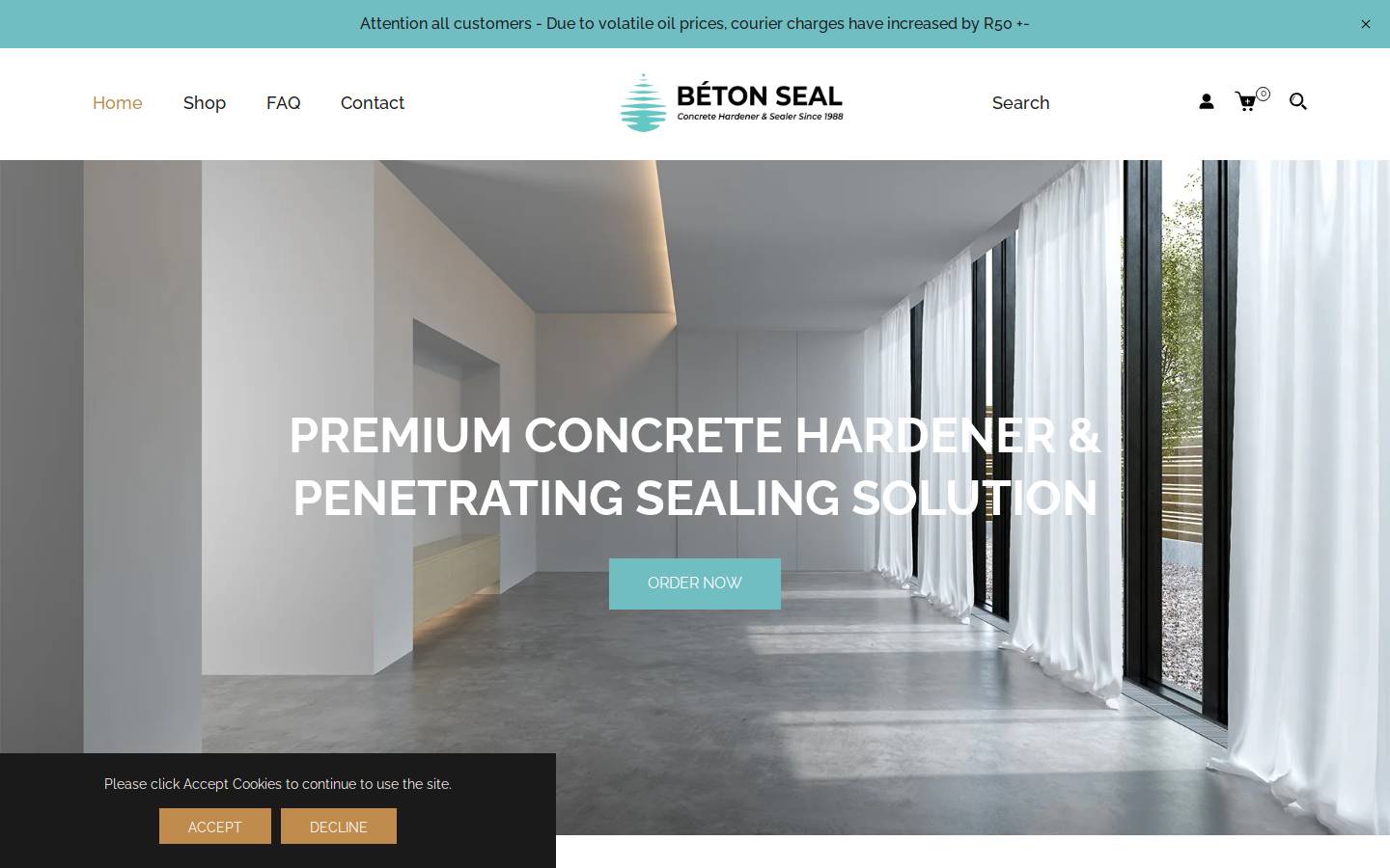 betonseal.co.za homepage screenshot