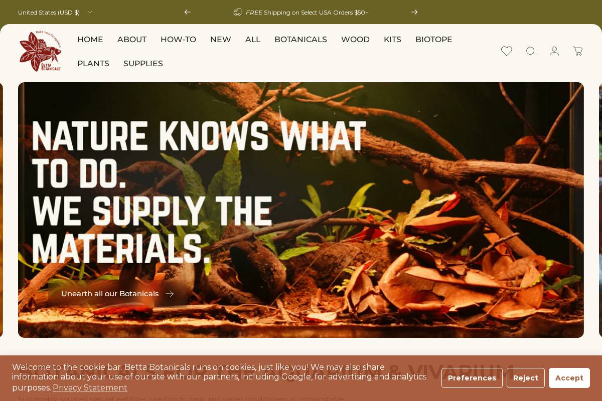 bettabotanicals.com homepage screenshot