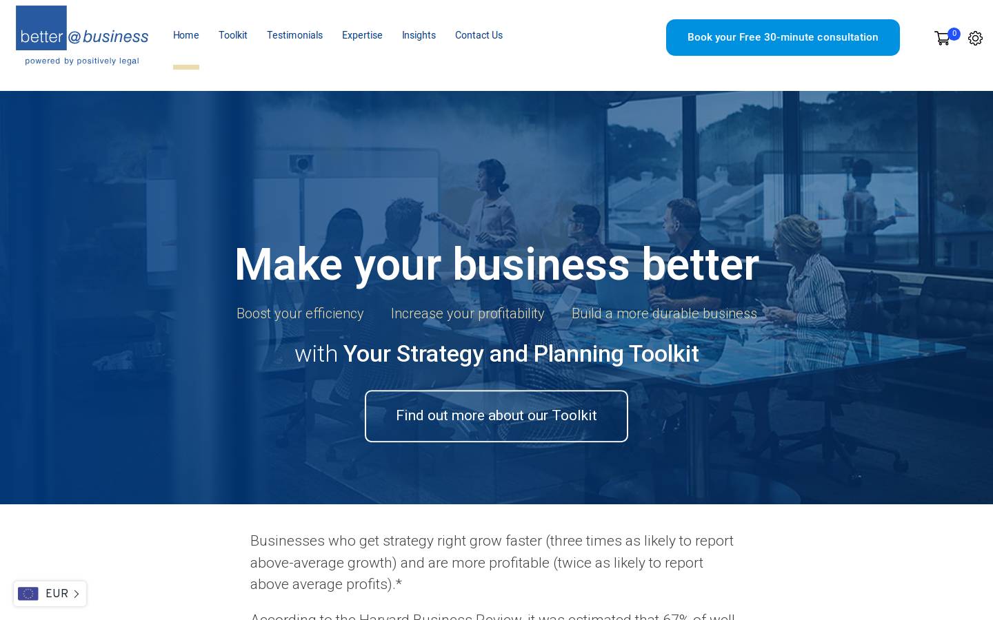 better-at-business.com homepage screenshot