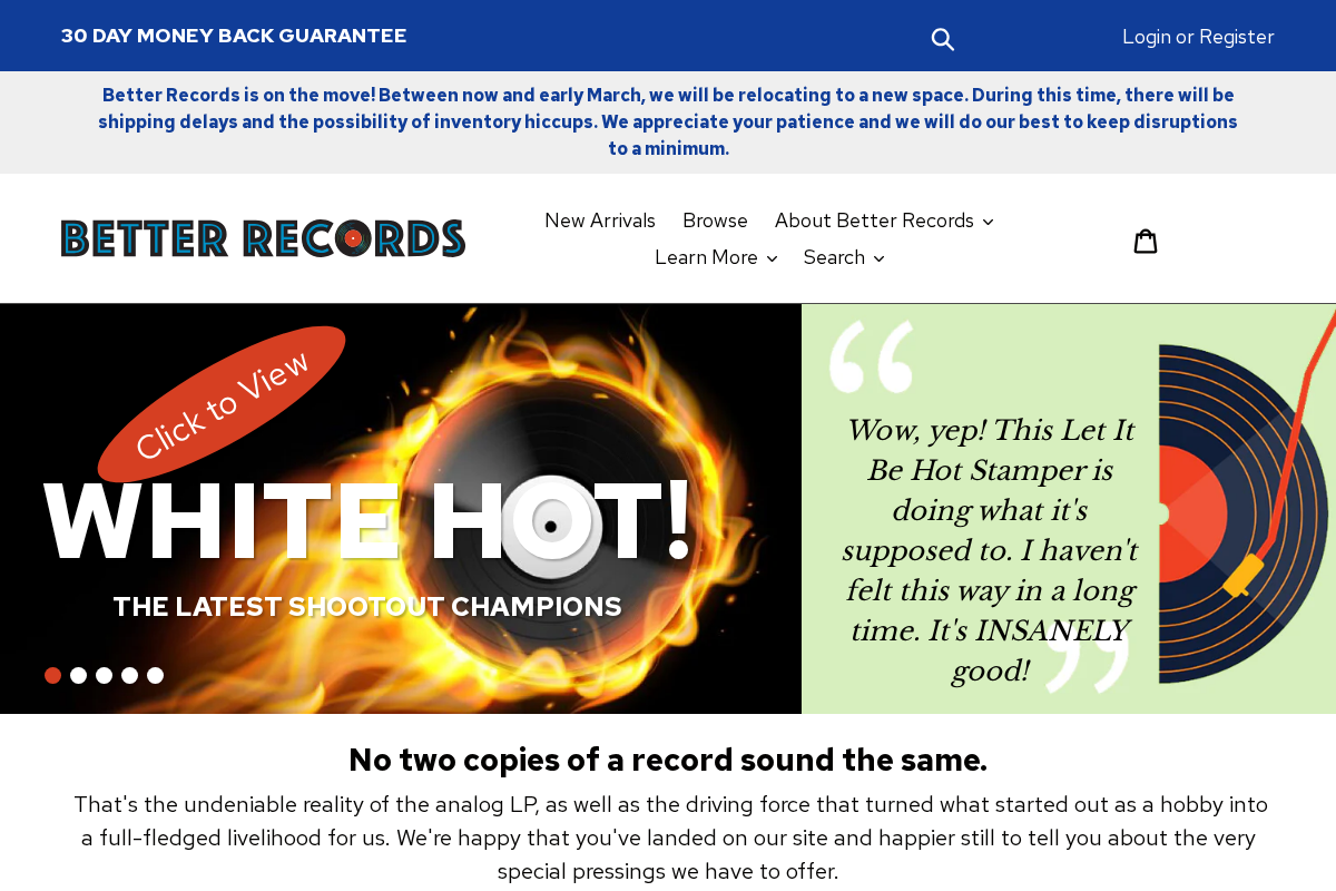 better-records.com homepage screenshot