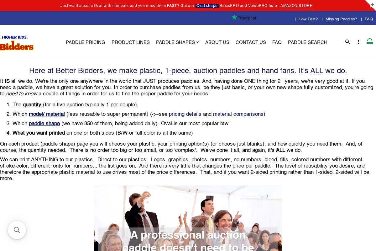 Better Bidders Inc. homepage screenshot