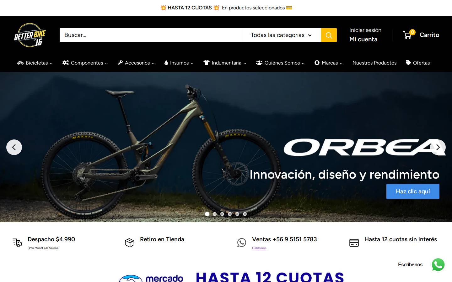 betterbike.cl homepage screenshot