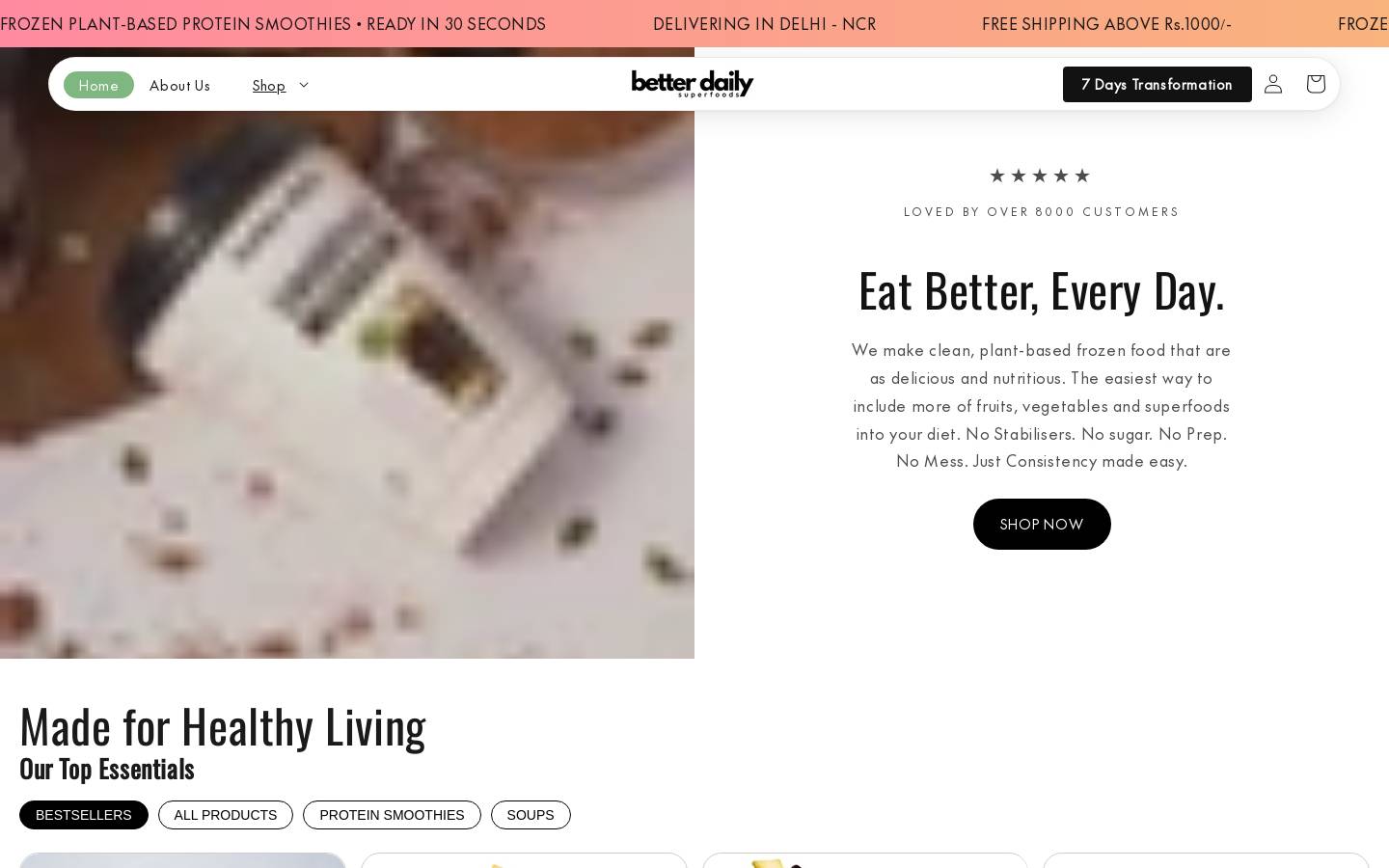 betterdailysuperfoods.com homepage screenshot