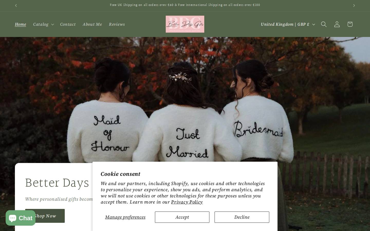 betterdaysgifts.com homepage screenshot