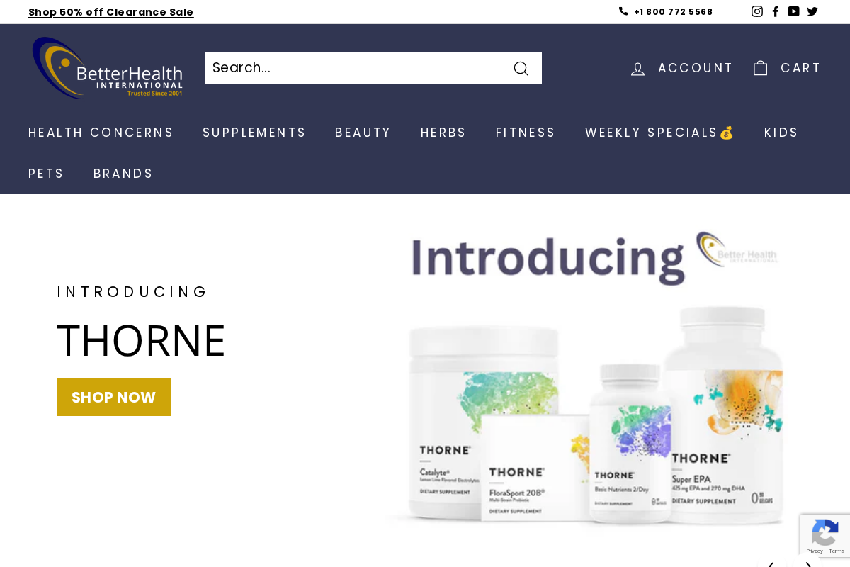 Better Health International, Inc homepage screenshot