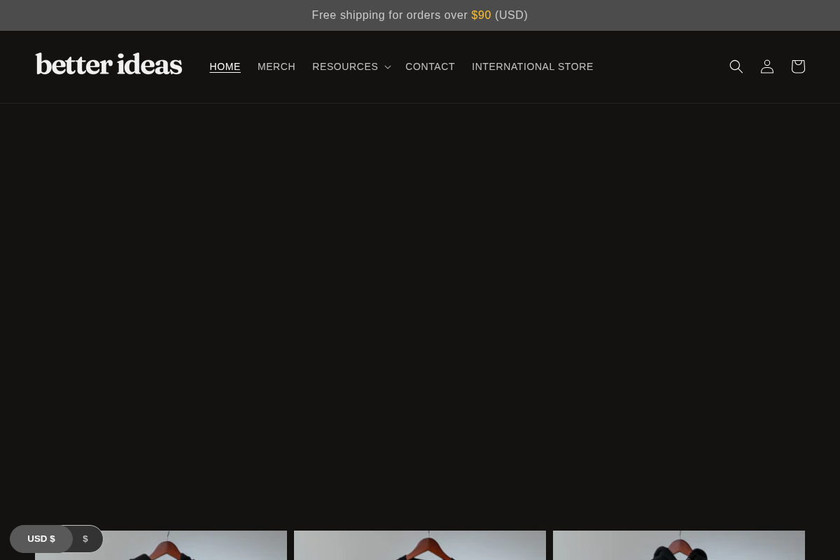 Better Ideas Store homepage screenshot