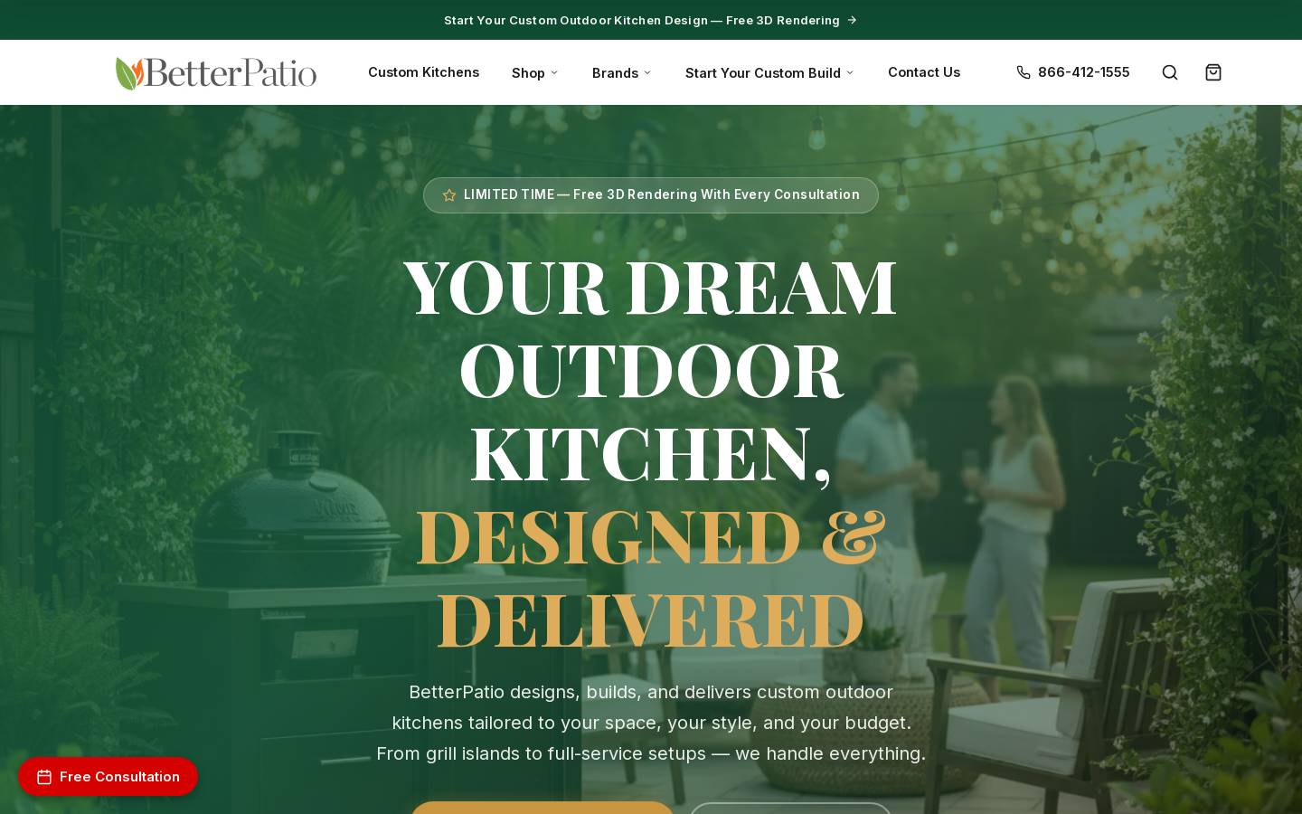 betterpatio.com homepage screenshot
