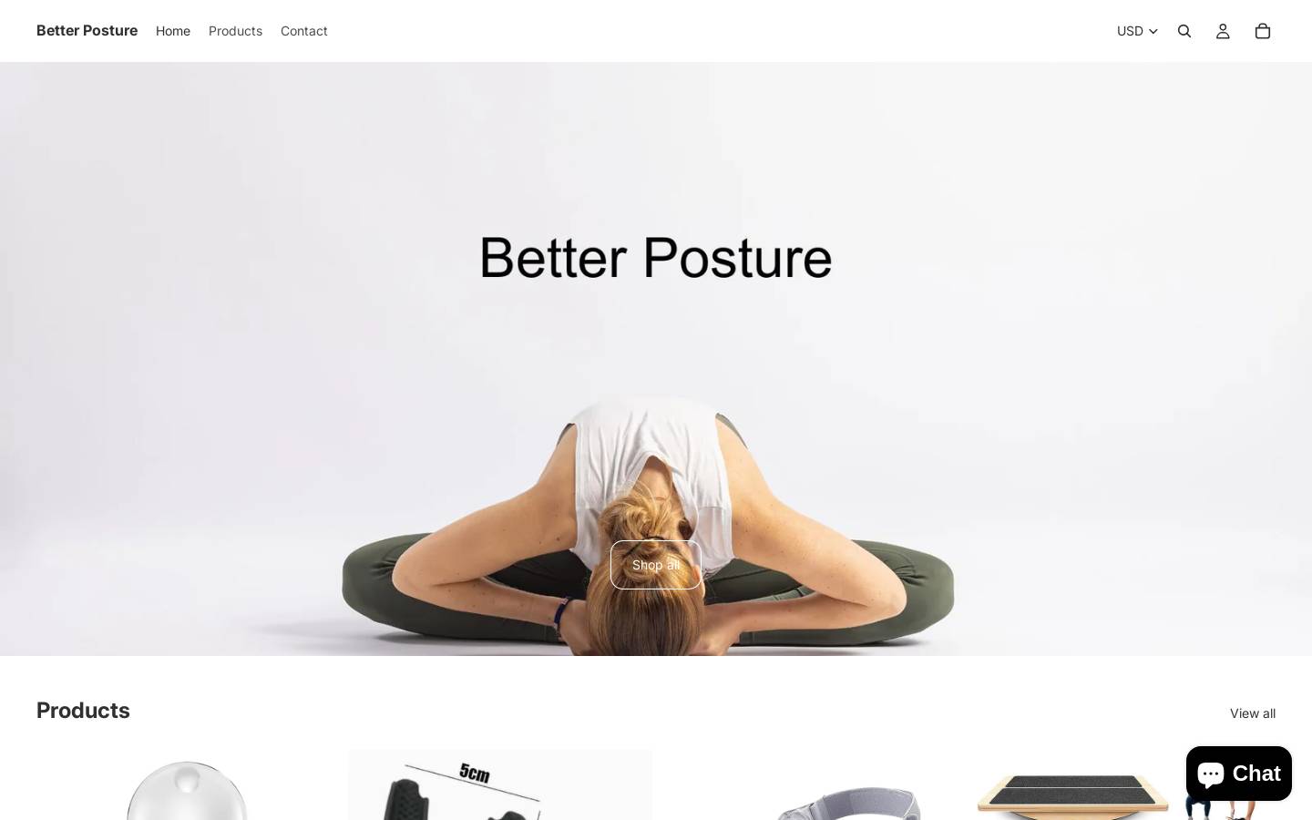 betterposture.co homepage screenshot