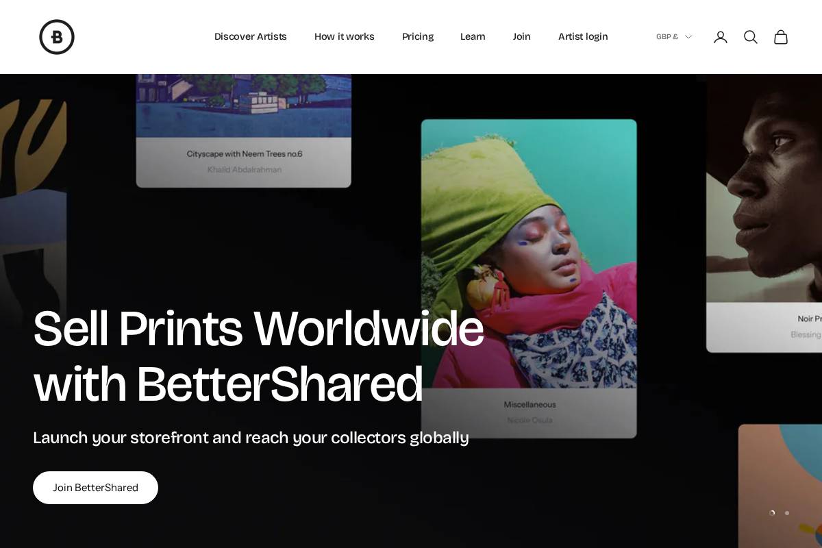 BetterShared homepage screenshot