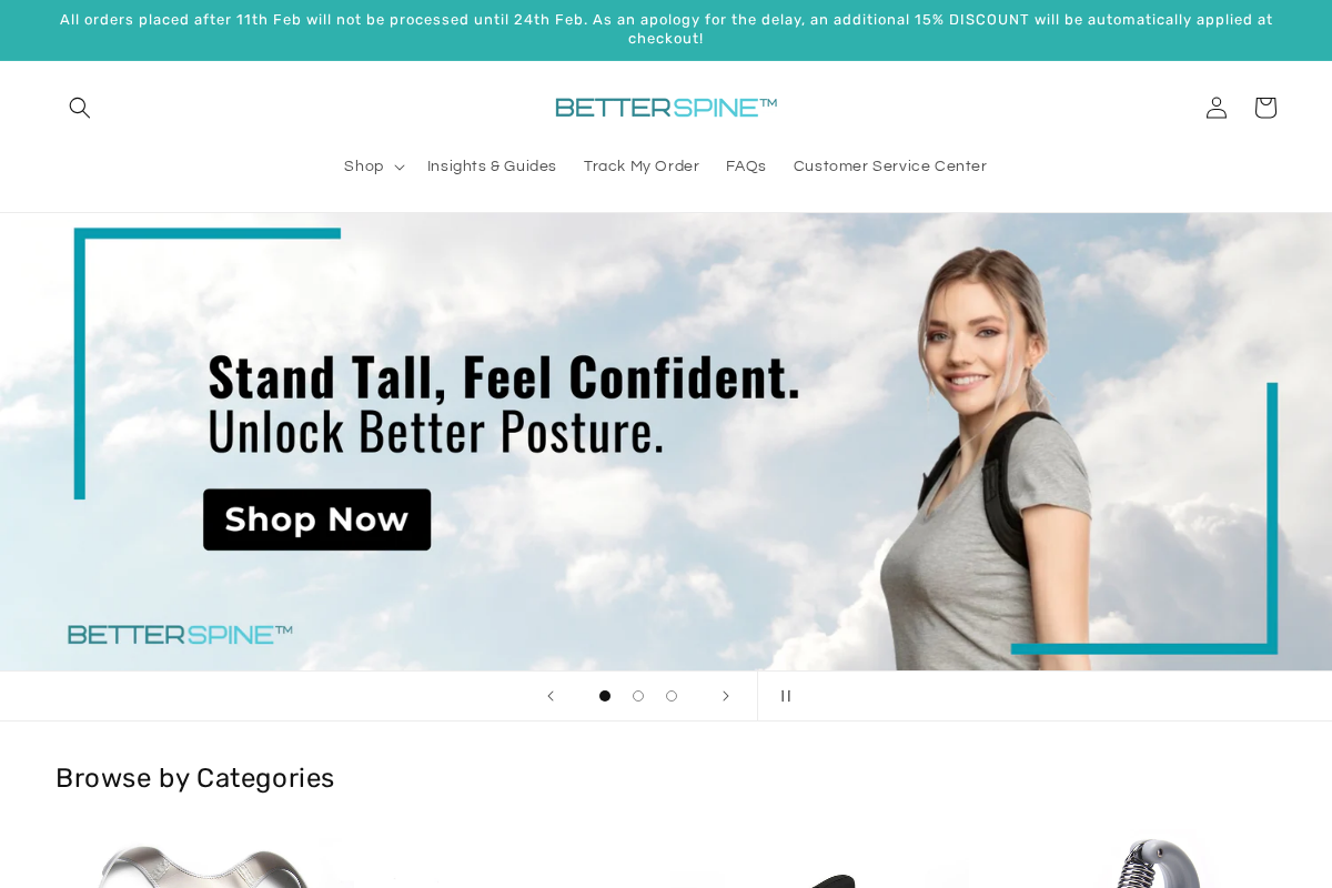betterspine.co homepage screenshot