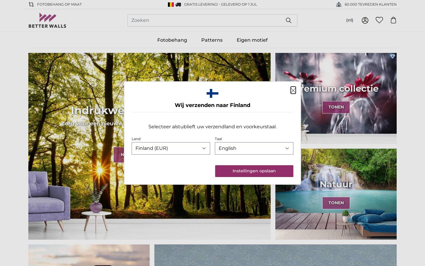 Betterwalls homepage screenshot