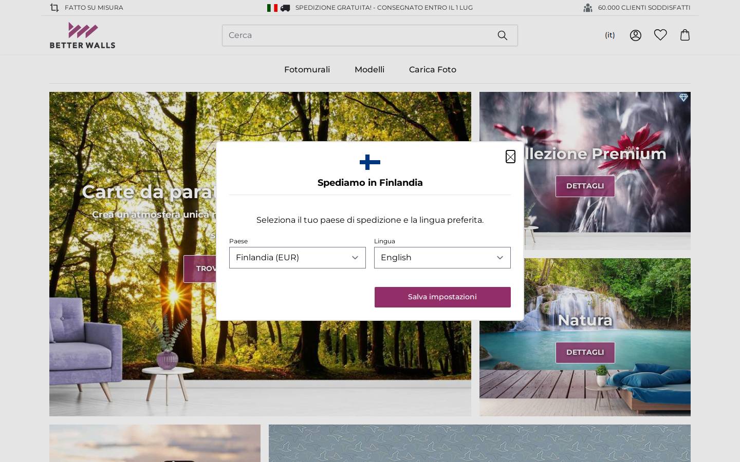 Betterwalls homepage screenshot
