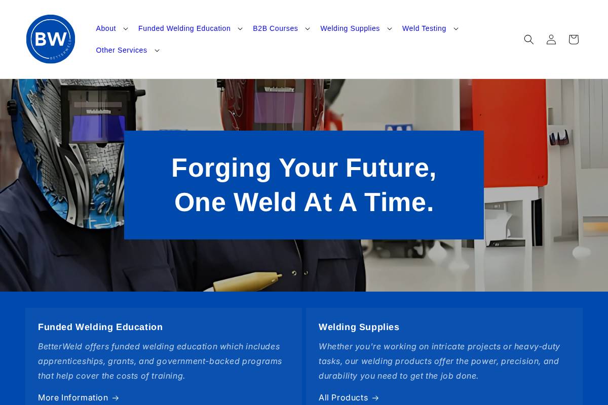 betterweld.org homepage screenshot