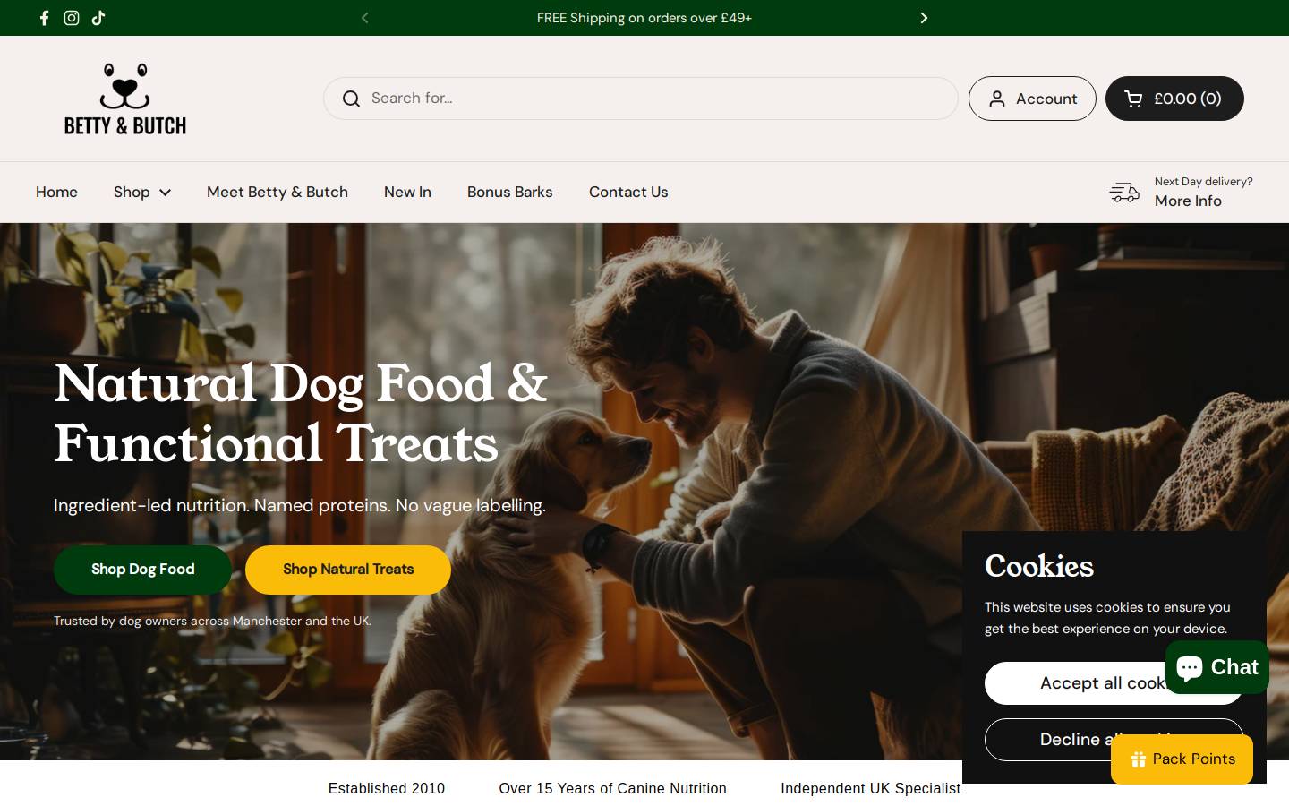 bettyandbutch.com homepage screenshot