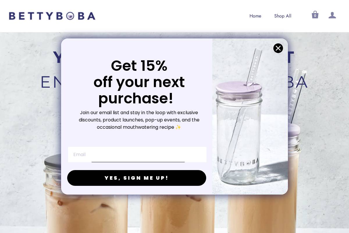 bettyboba.com homepage screenshot