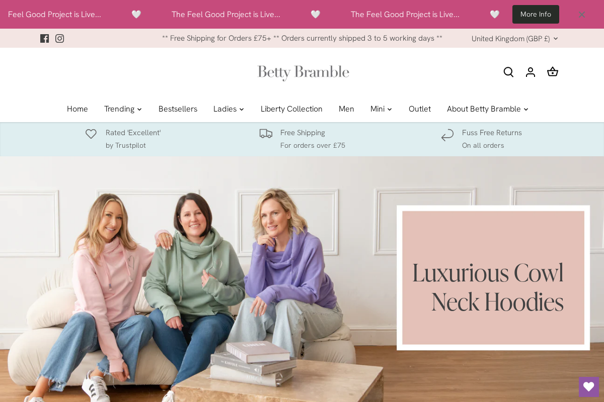 Bettybramble homepage screenshot