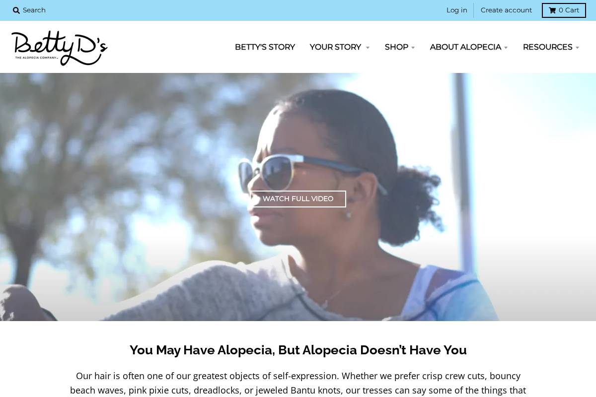 bettyds.com homepage screenshot