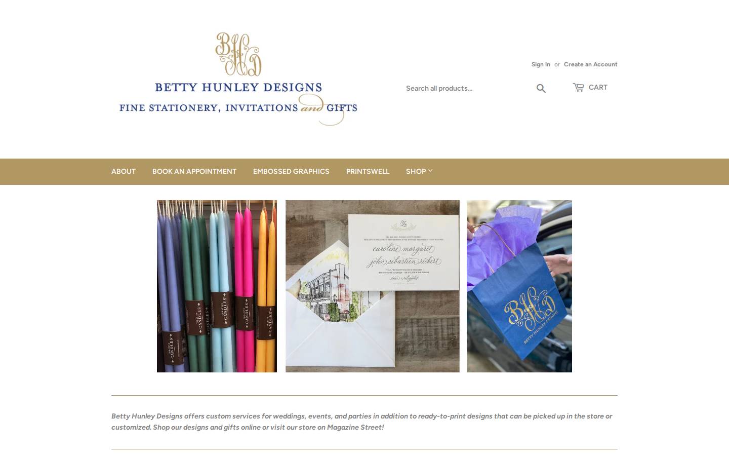 bettyhunley.com homepage screenshot